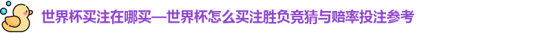 世界杯买注在哪买